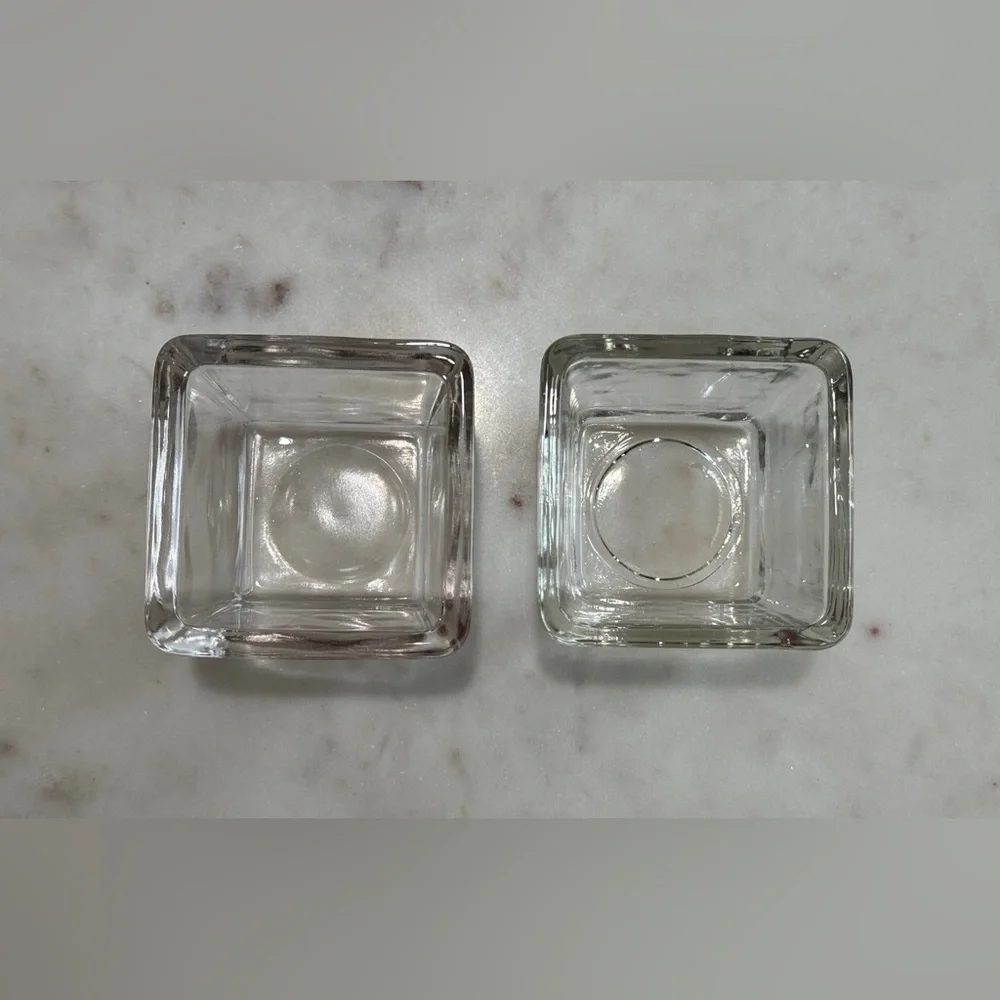 Elegant Clear Glass Tealight Candle Holders 2-pack